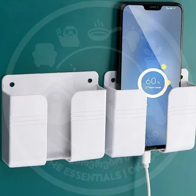 Wall-mounted multifunctional organizer for remote control and phone