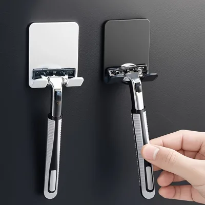 No-drill razor/shaver holder hook for the bathroom